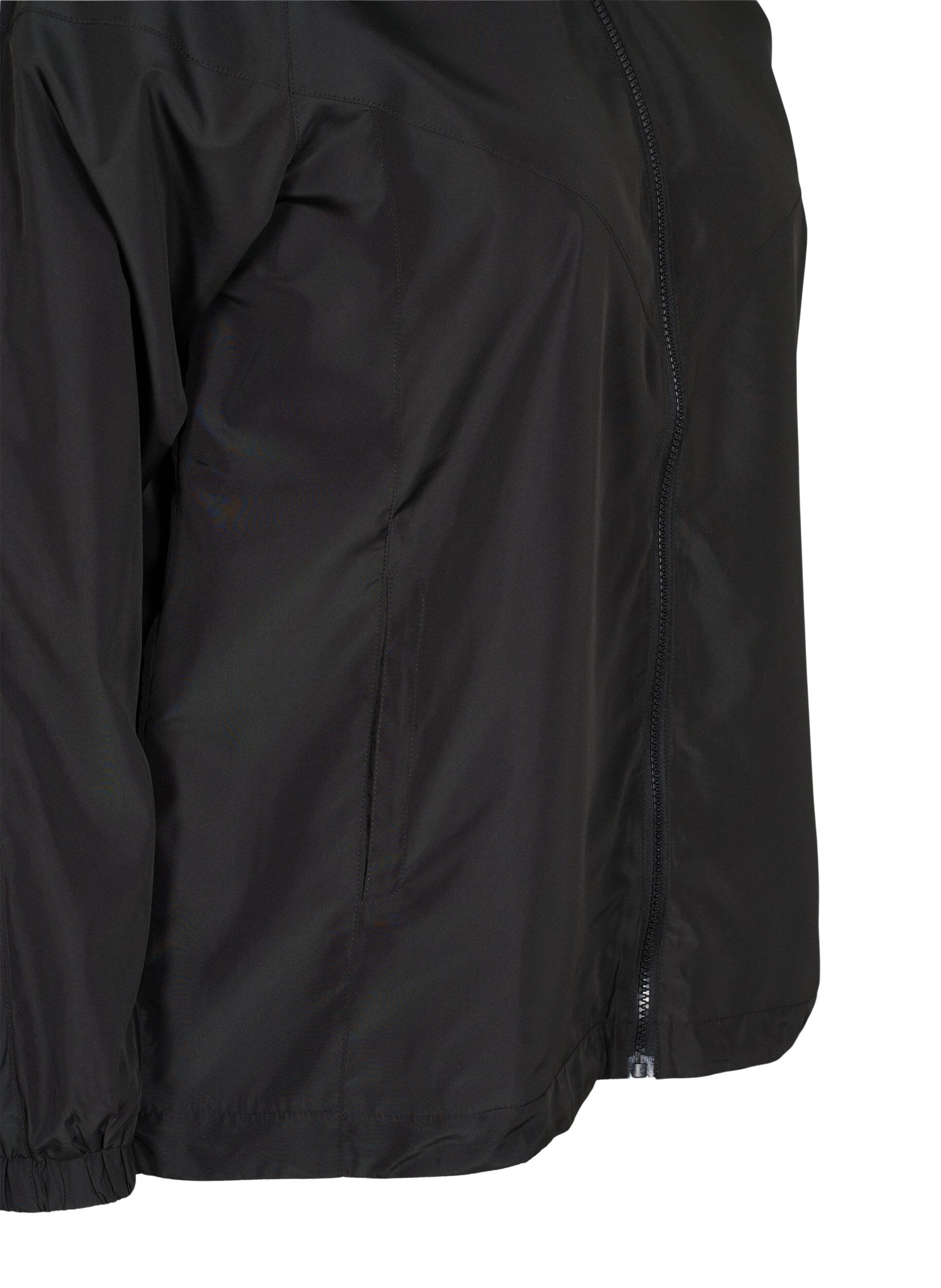 ZizziKurze Jacke mit Kapuze und verstellbarem Saum, Black, Packshot image number 3