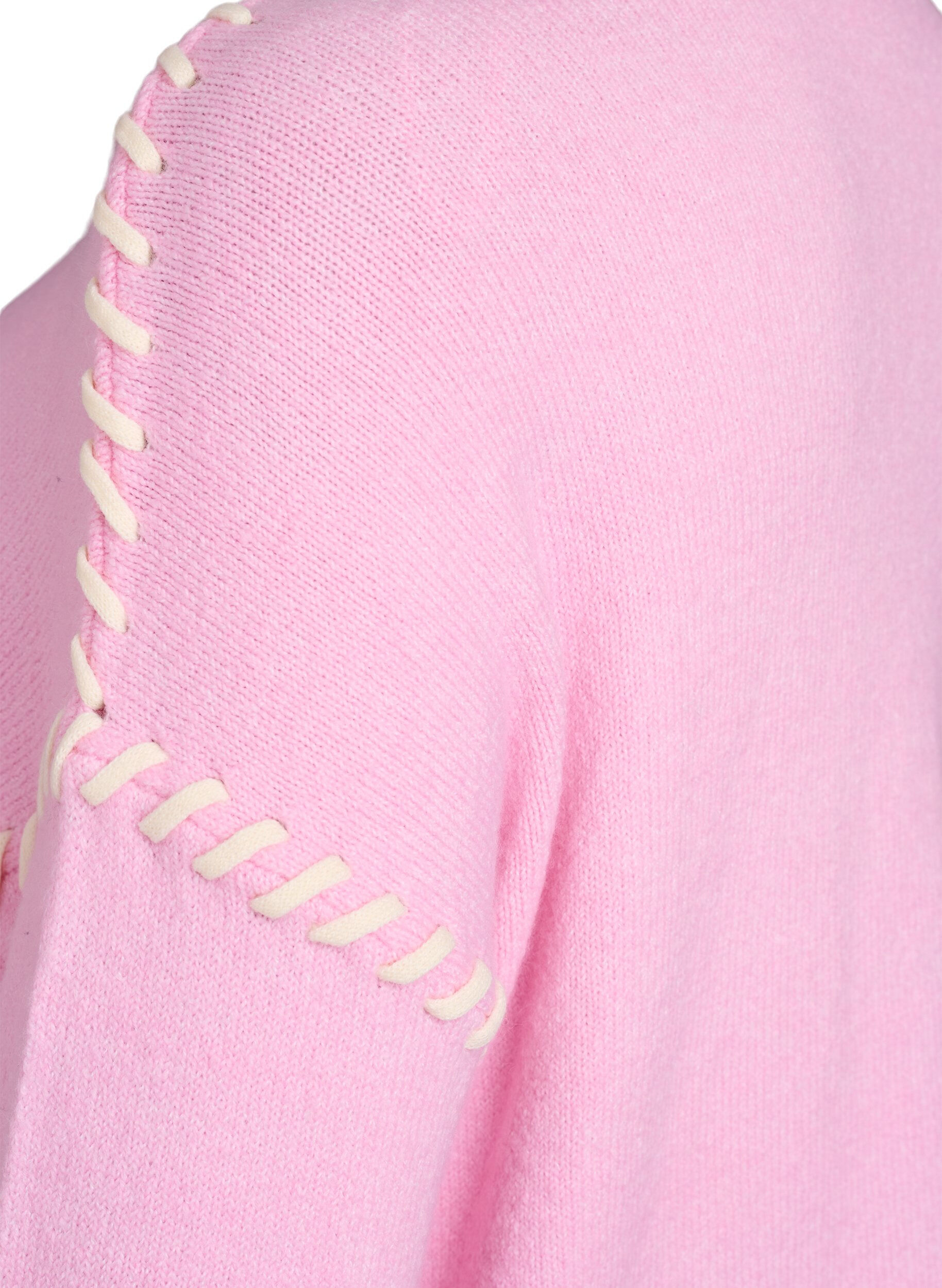 ZizziPullover mit Ziern&auml;hten, Pink, Packshot image number 3