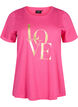 T-Shirt aus Baumwolle mit goldener Aufschrift, R.Sorbet w.Gold Love, Packshot image number 0