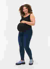 Schwangerschafts-Jeggings aus Baumwollmischung, Dark blue denim, Model