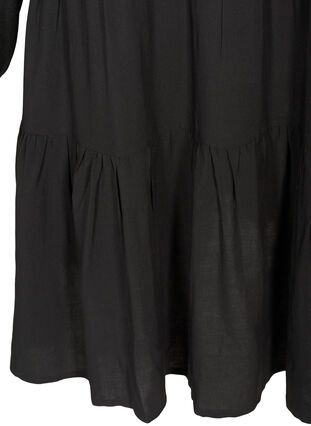 Langarm Kleid mit A-Linie, Black, Packshot image number 3