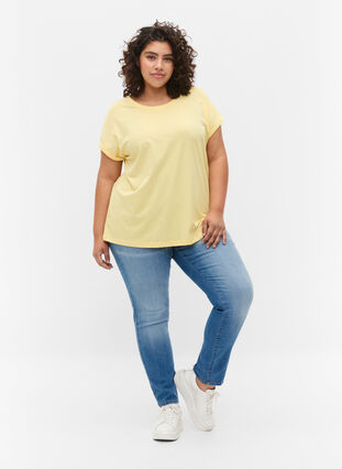 Kurzärmeliges T-Shirt aus einer Baumwollmischung, Popcorn, Model image number 2