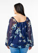 Bluse aus Chiffon mit gebl&uuml;mtem Print und langen &Auml;rmeln, Blau, Model image number 2
