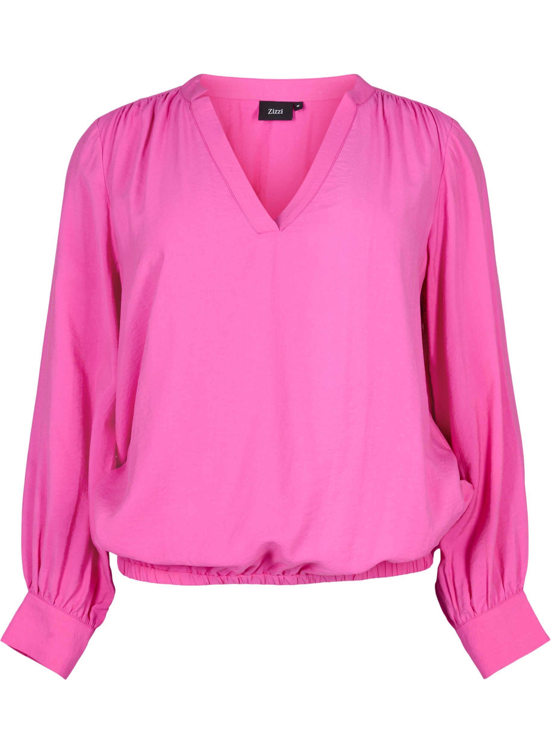 ZizziViskosebluse mit V-Ausschnitt, Raspberry Rose, Packshot image number 0