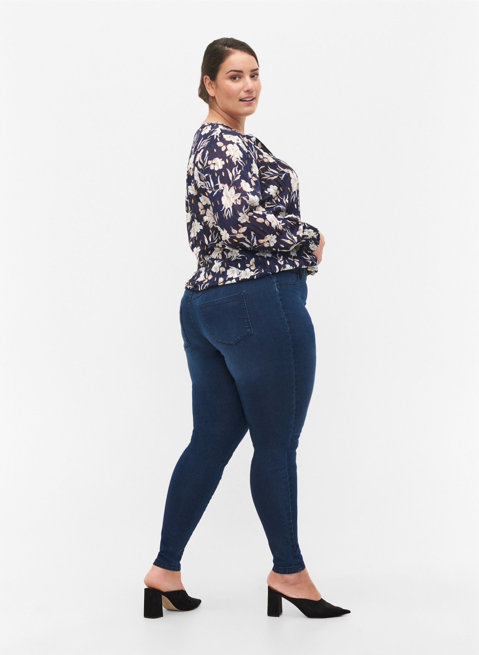 ZizziJeggings aus Baumwollmischung, Dark blue denim, Model image number 1