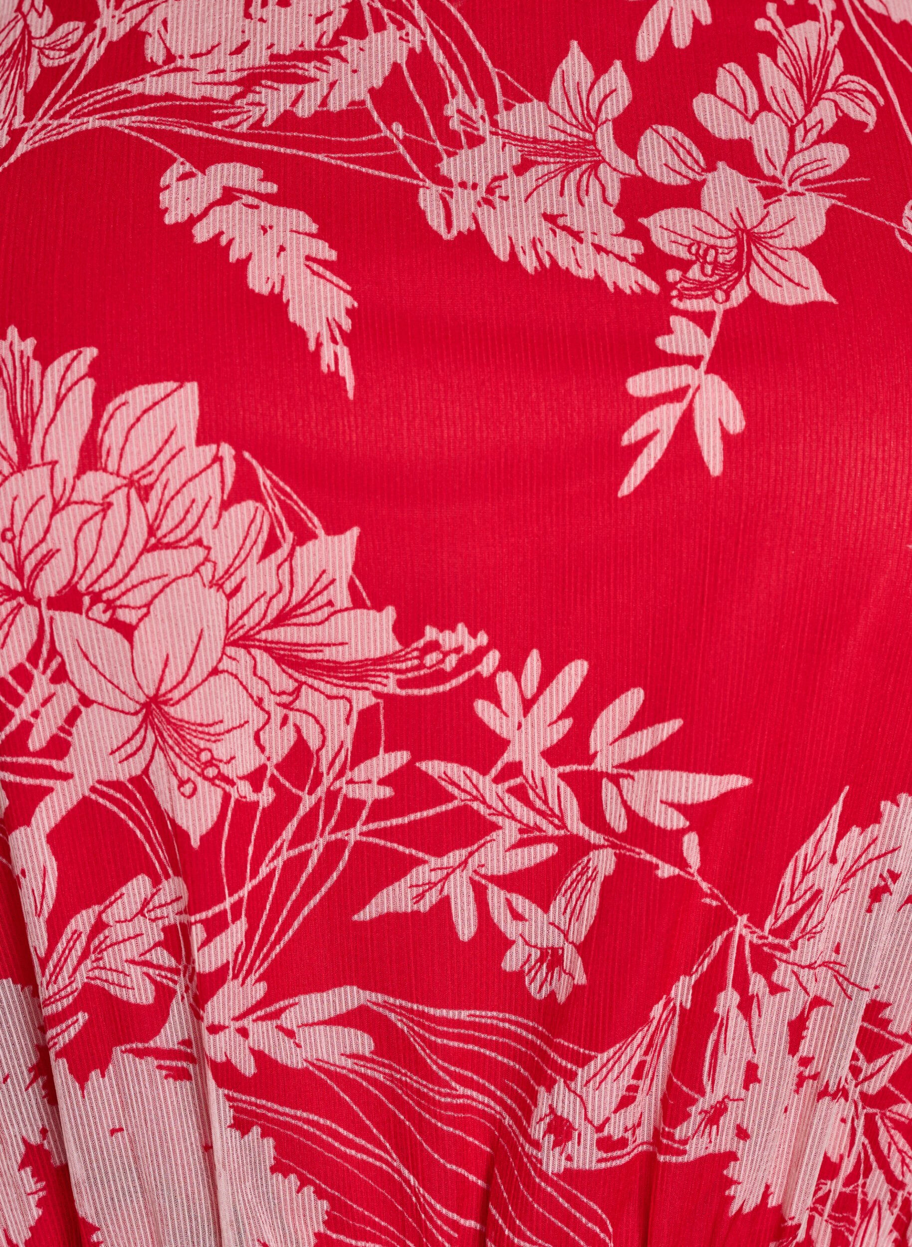ZizziLanges Chiffonkleid mit Blumenmuster, Red Flower AOP, Packshot image number 2