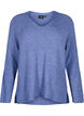 Strickpullover mit Schlitz, Gray Blue Mel., Packshot image number 0