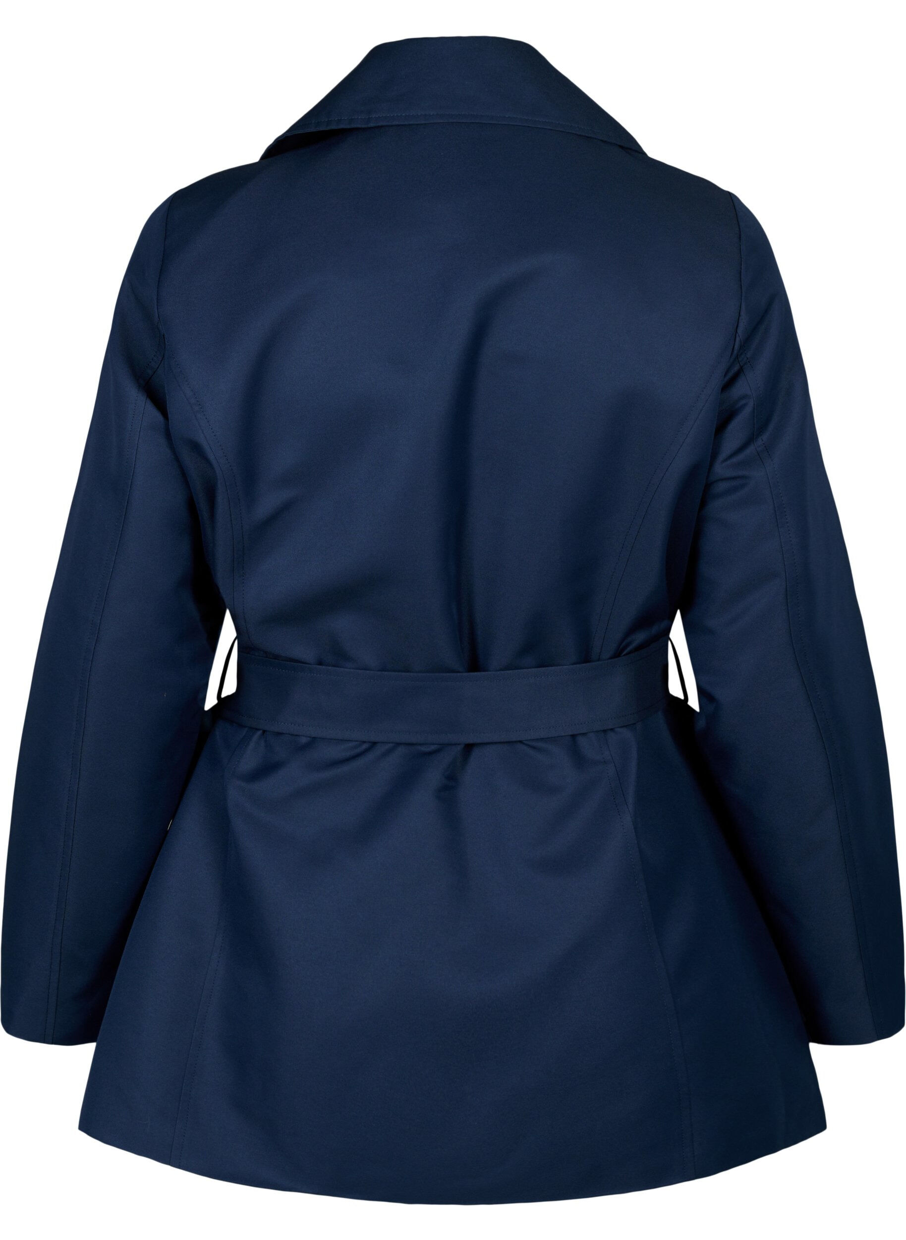 ZizziKurzer Trenchcoat mit G&uuml;rtel, Blau, Packshot image number 1