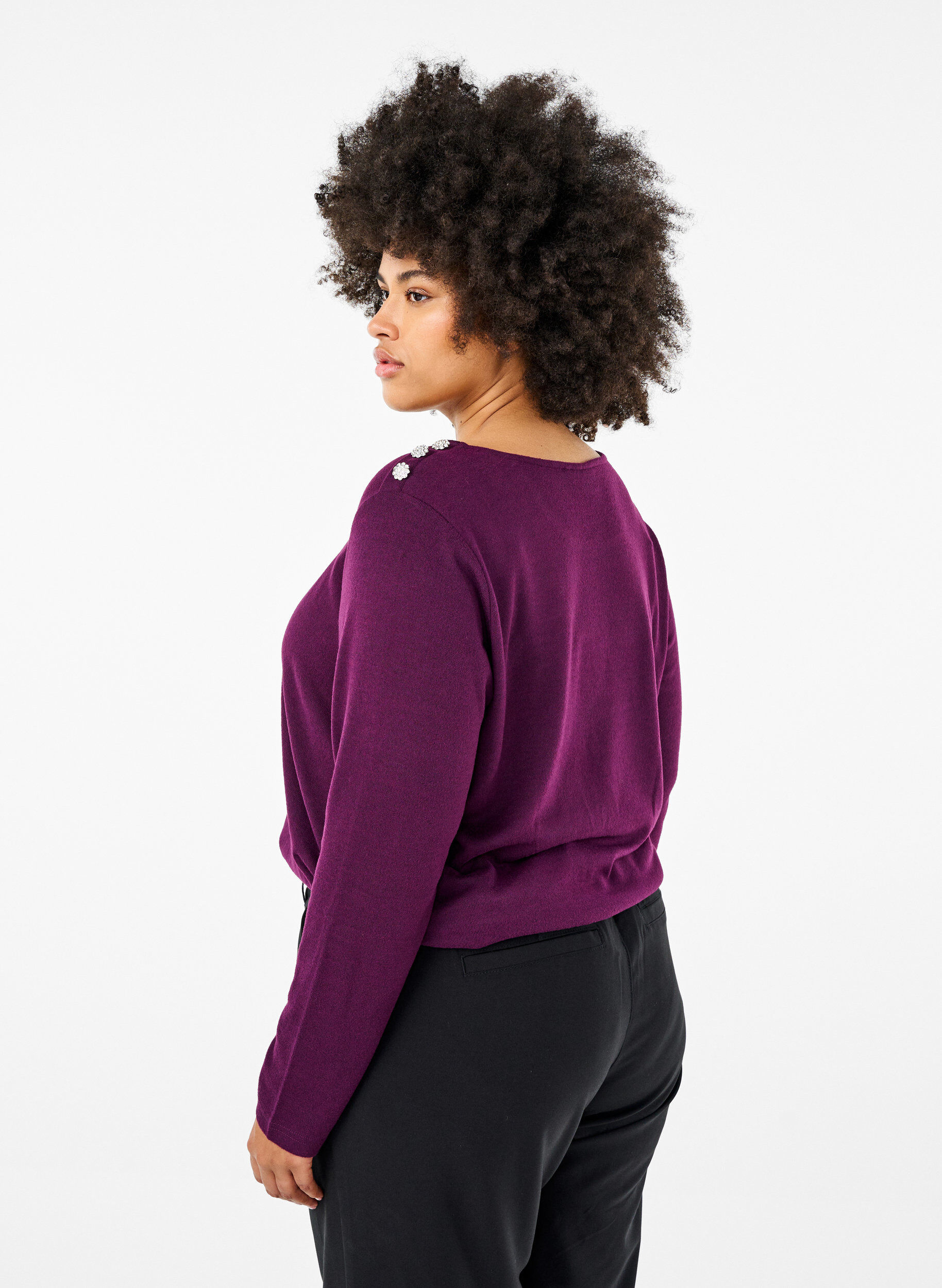 ZizziBluse mit Zierkn&ouml;pfen, Lila, Model image number 2