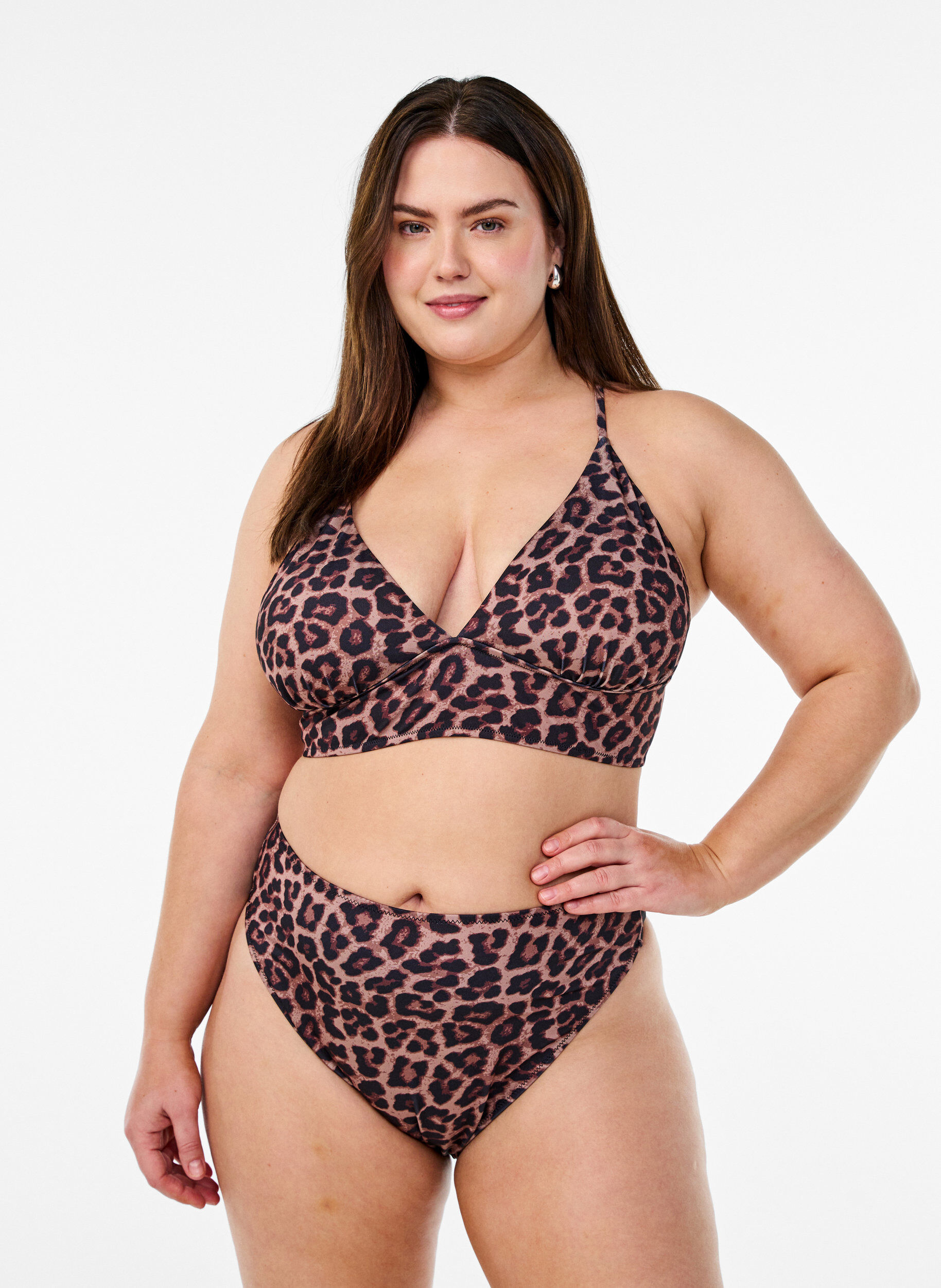 Leopard Bikini String, Braun, Model
