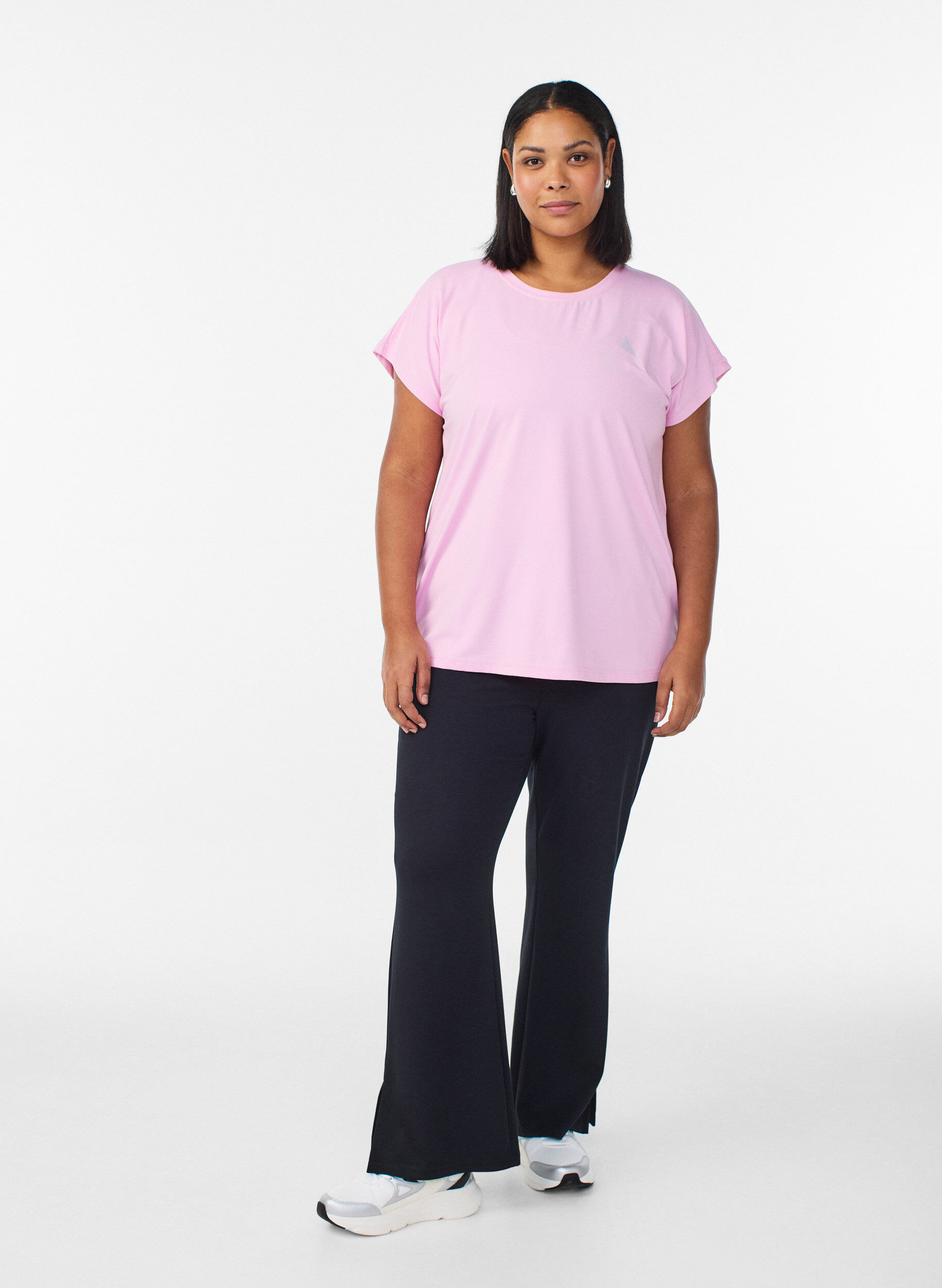 ZizziEinfarbiges Trainings-T-Shirt, Pink, Model image number 1