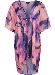 Strand-Kimono mit Druck, Purple Swirl, Packshot