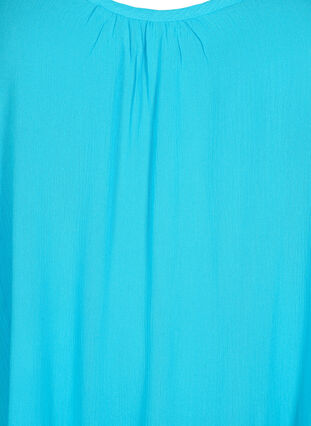 Einfarbiges Trägerkleid aus Viskose, Blue Atoll, Packshot image number 2