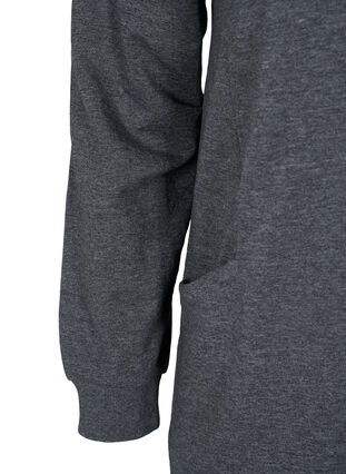 Meliertes Sweatkleid mit Taschen, Black, Packshot image number 3