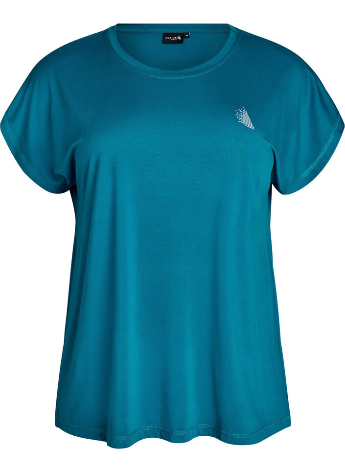 Einfarbiges Trainings-T-Shirt, Gr&uuml;n, Packshot image number 0
