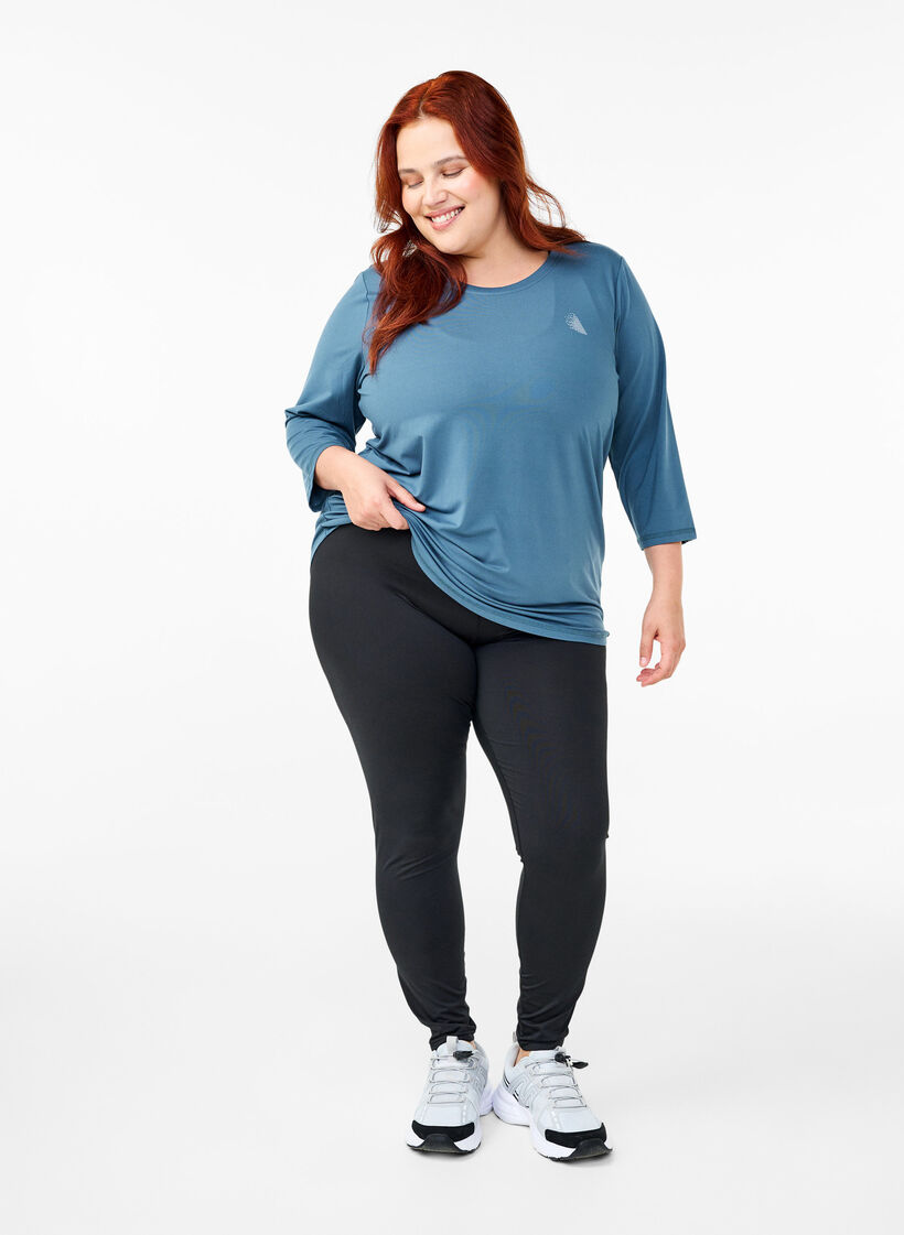  Trainingsbluse mit 3/4 &Auml;rmeln, Petrol, Model image number 1