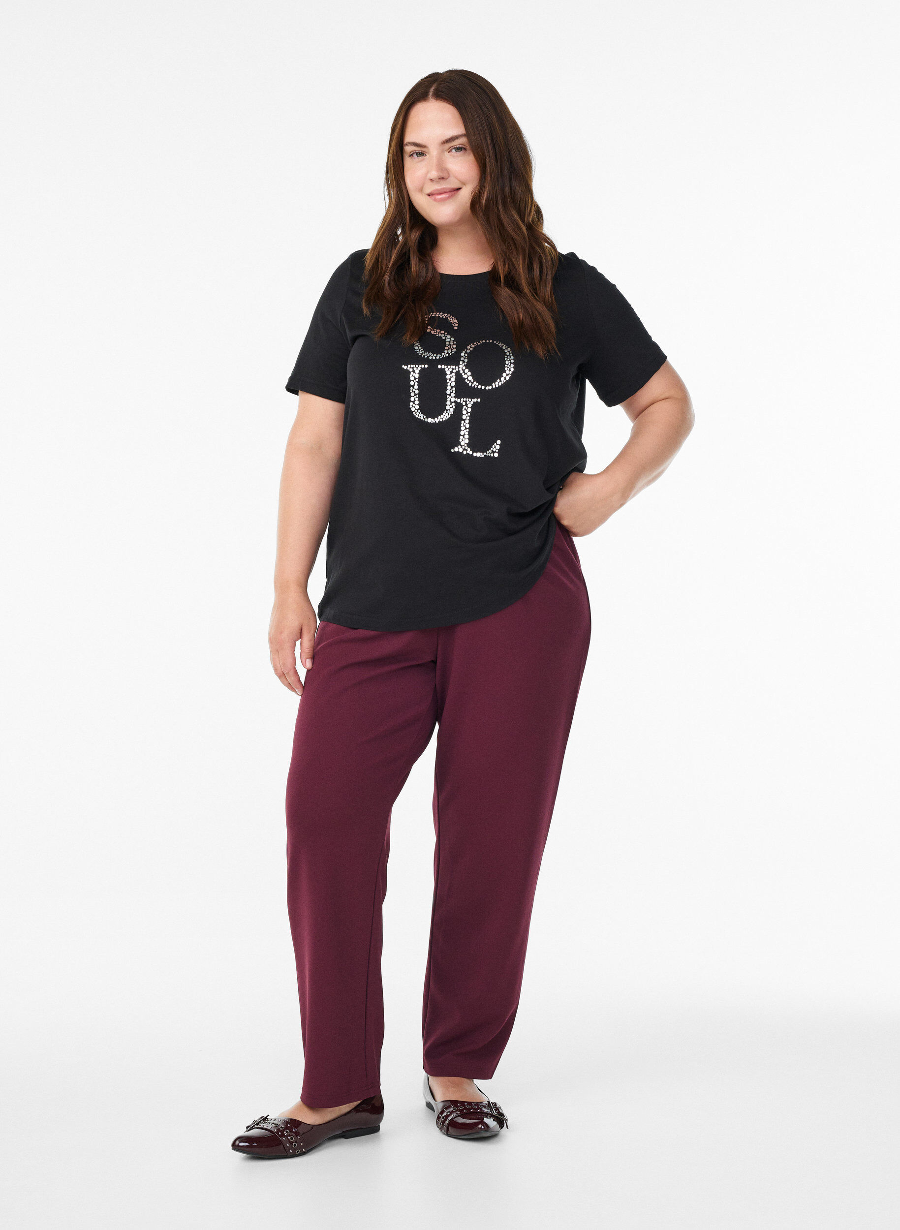 ZizziFLASH - T-Shirt mit Print., Schwarz, Model image number 1