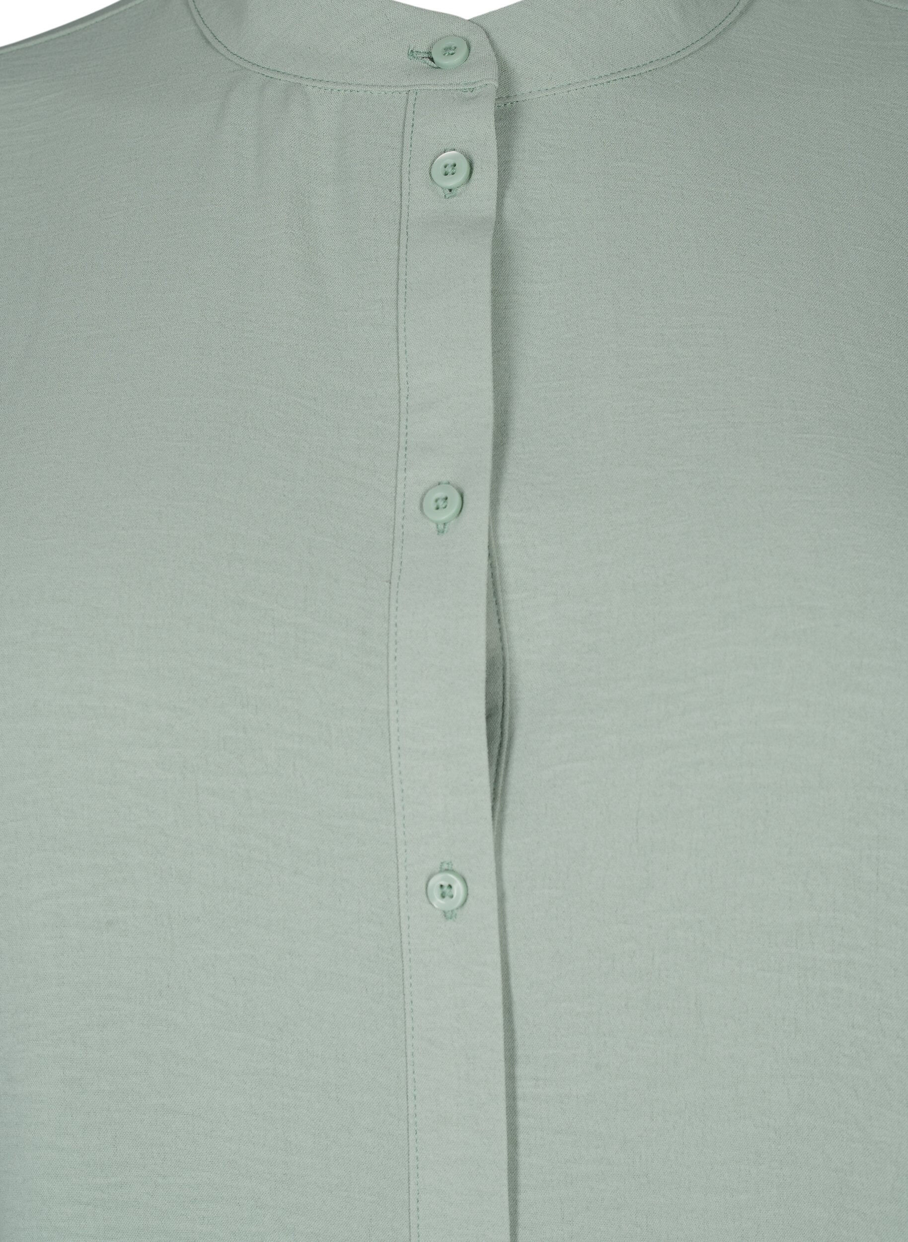 Zizzi Hemdbluse mit geh&auml;kelten Verzierungen, Green Bay, Packshot image number 2