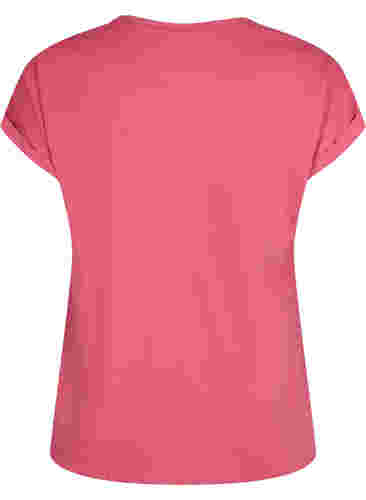 Kurzärmeliges T-Shirt aus einer Baumwollmischung, Rasperry Pink, Packshot image number 1