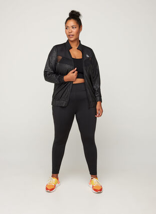 Sportjacke mit Ton-in-Ton-Muster, Black, Model image number 2