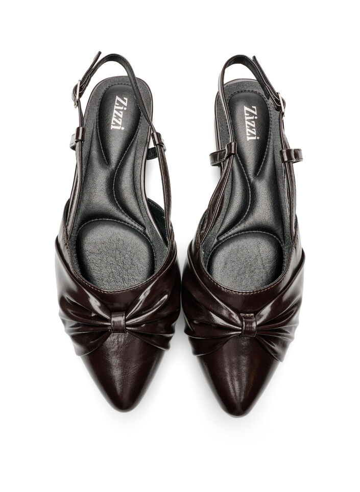 Slingback mit Schleifendetail in Lackoptik, Braun, Packshot image number 2