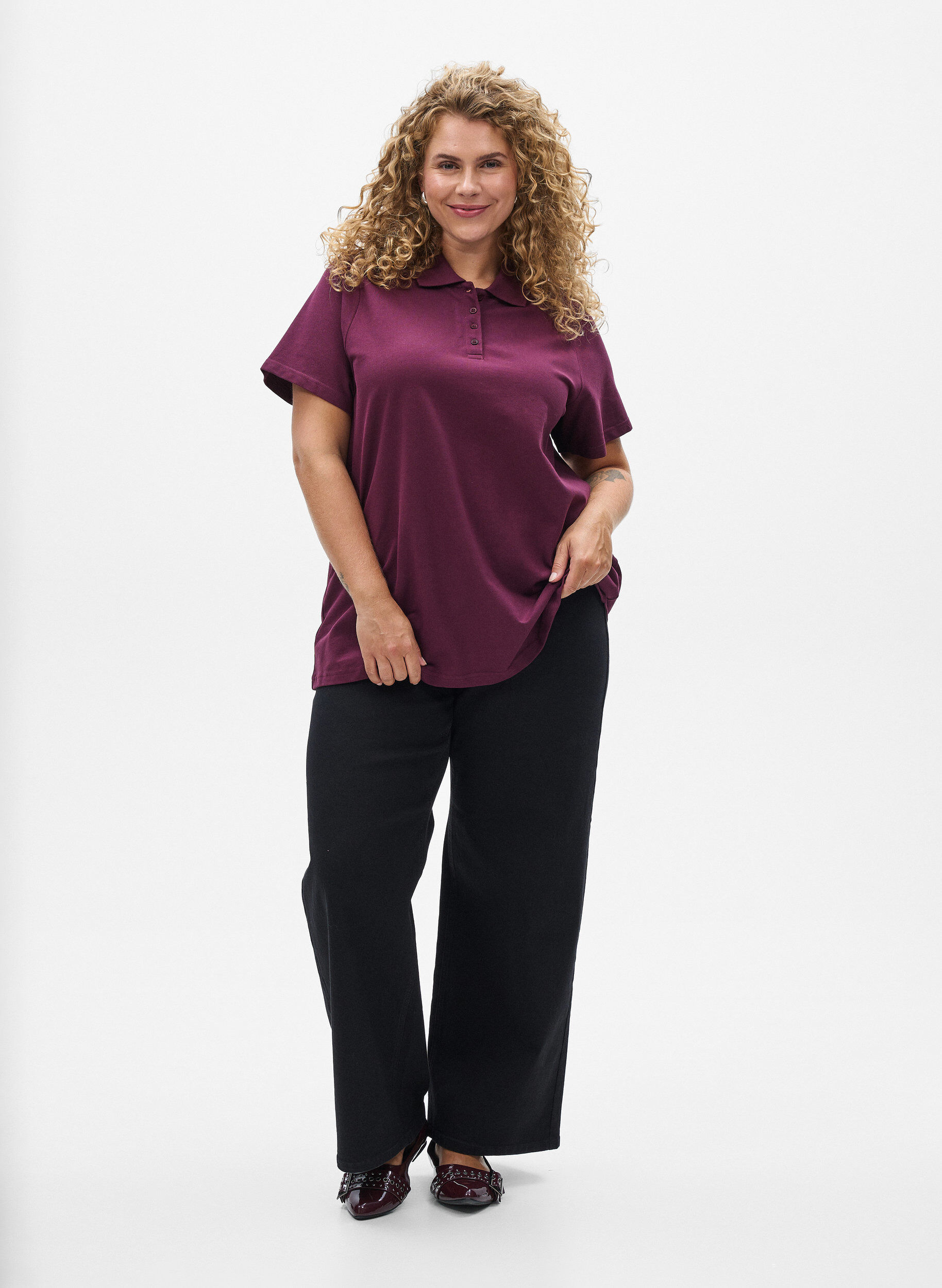 ZizziPoloshirt mit kurzen &Auml;rmeln, Rot, Model image number 1