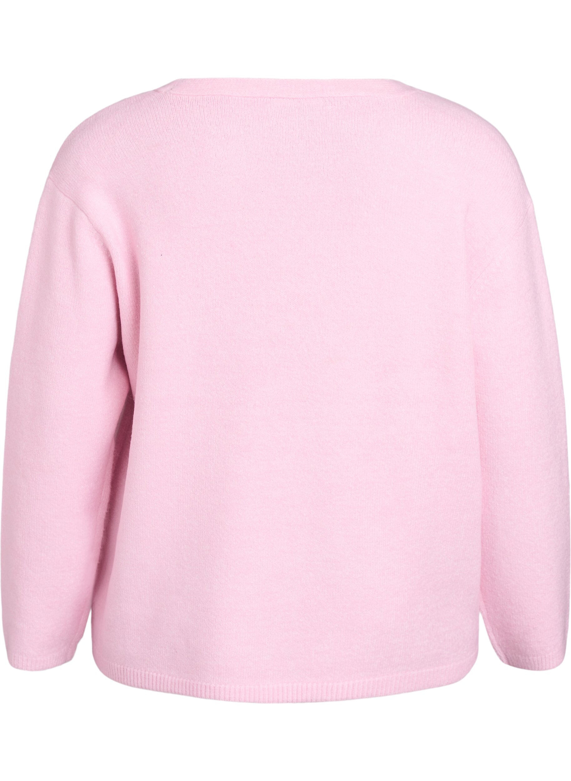 ZizziStrickjacke mit V-Ausschnitt und aufgestickten Blumen, Rot, Packshot image number 1