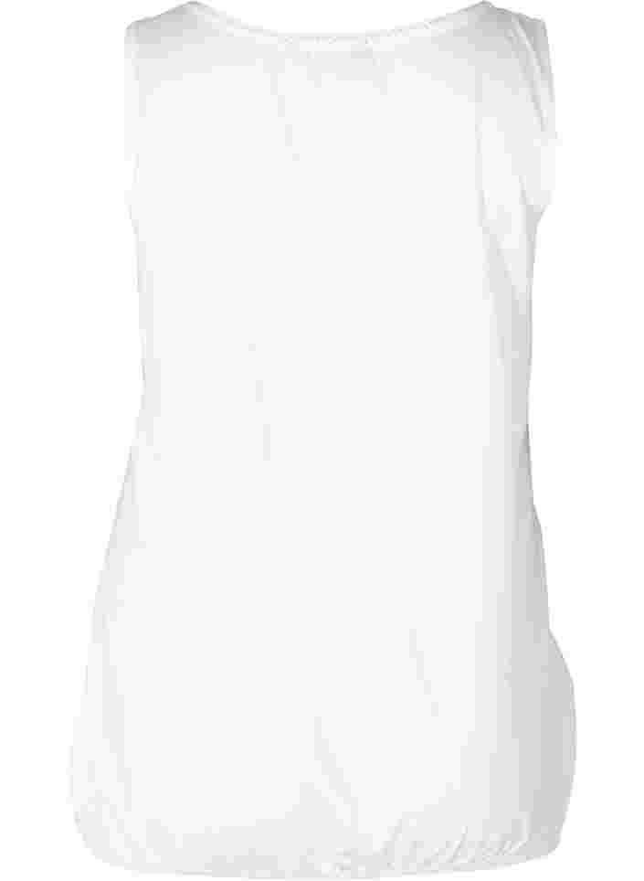Baumwolltop mit Rundhals und Spitze, White, Packshot image number 1
