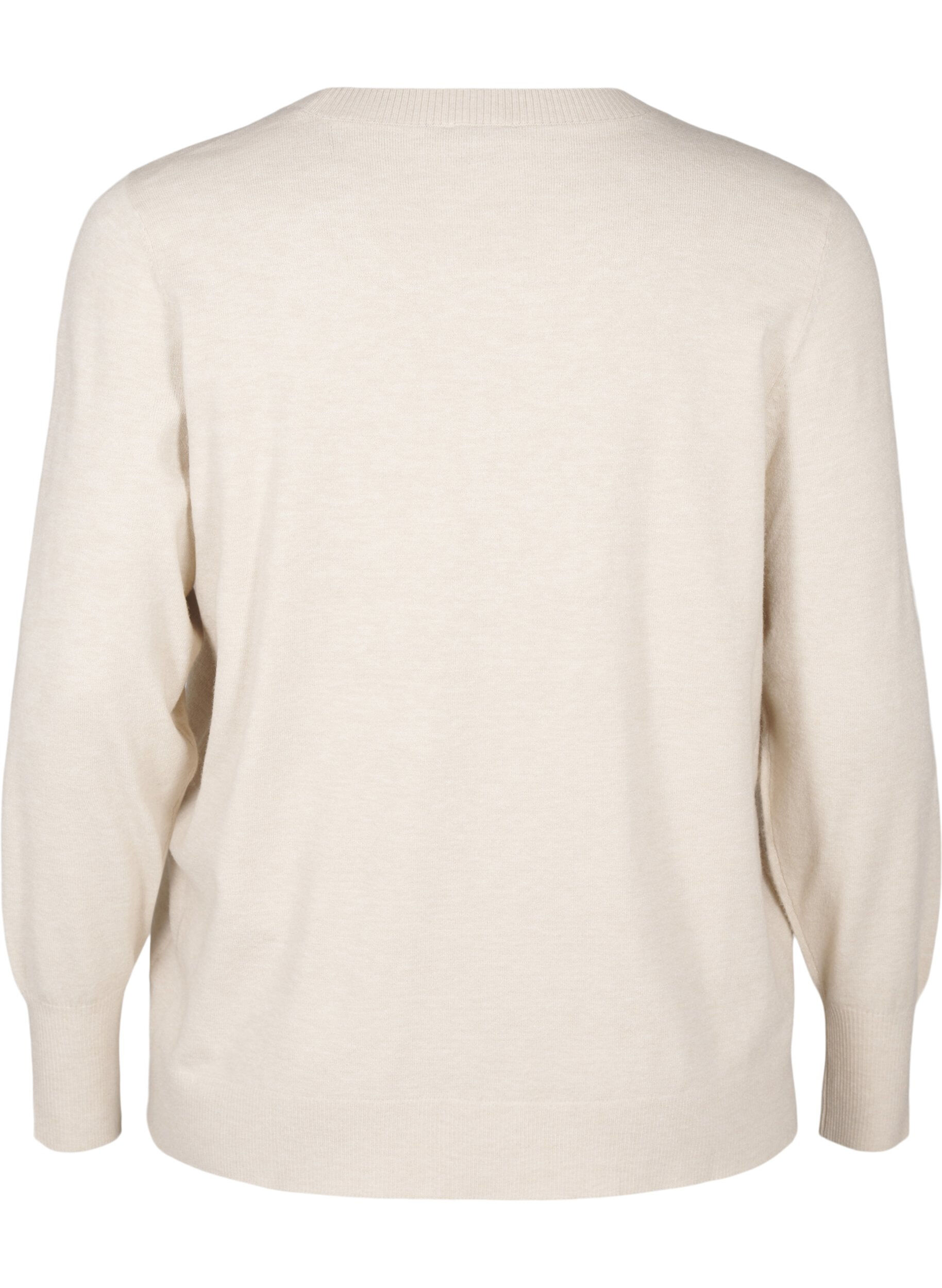 ZizziFLASH &ndash; Strickpullover mit Rundhalsausschnitt, Beige, Packshot image number 1