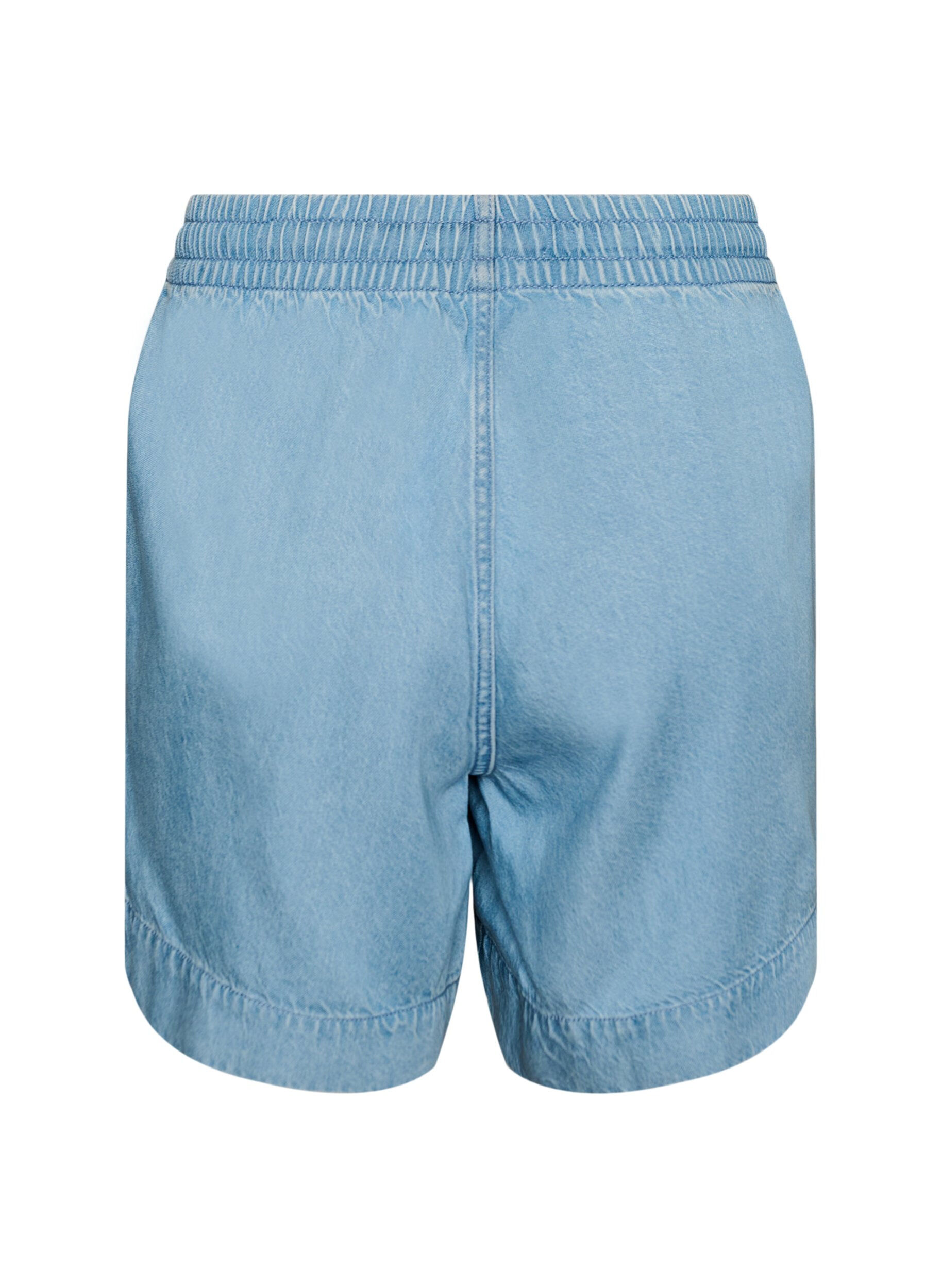 ZizziShorts in Jeans-Optik mit elastischem Bund und Kordelzug, Blau, Packshot image number 1