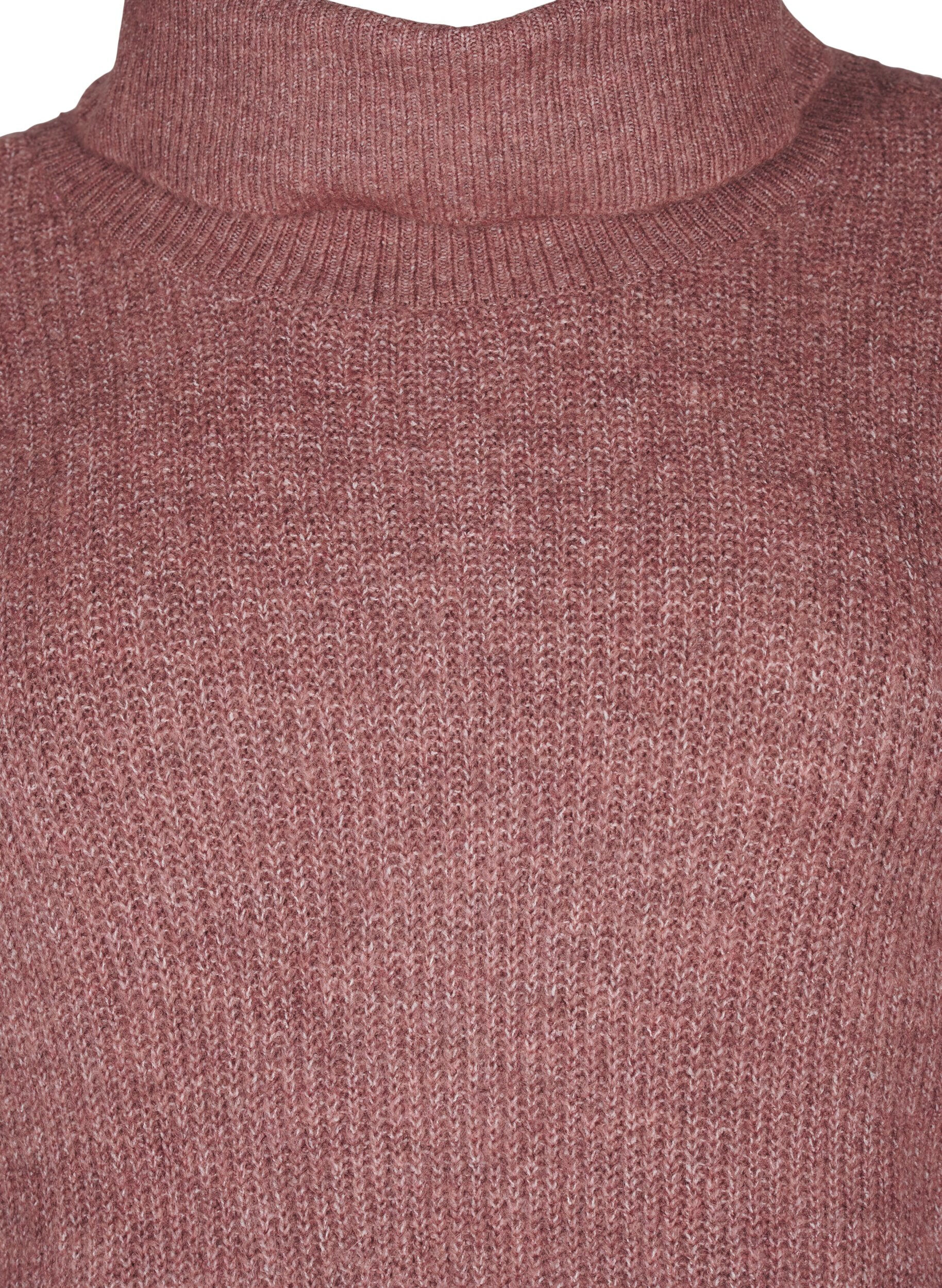 ZizziFLASH - Strickkleid mit Rollkragen, Rot, Packshot image number 2