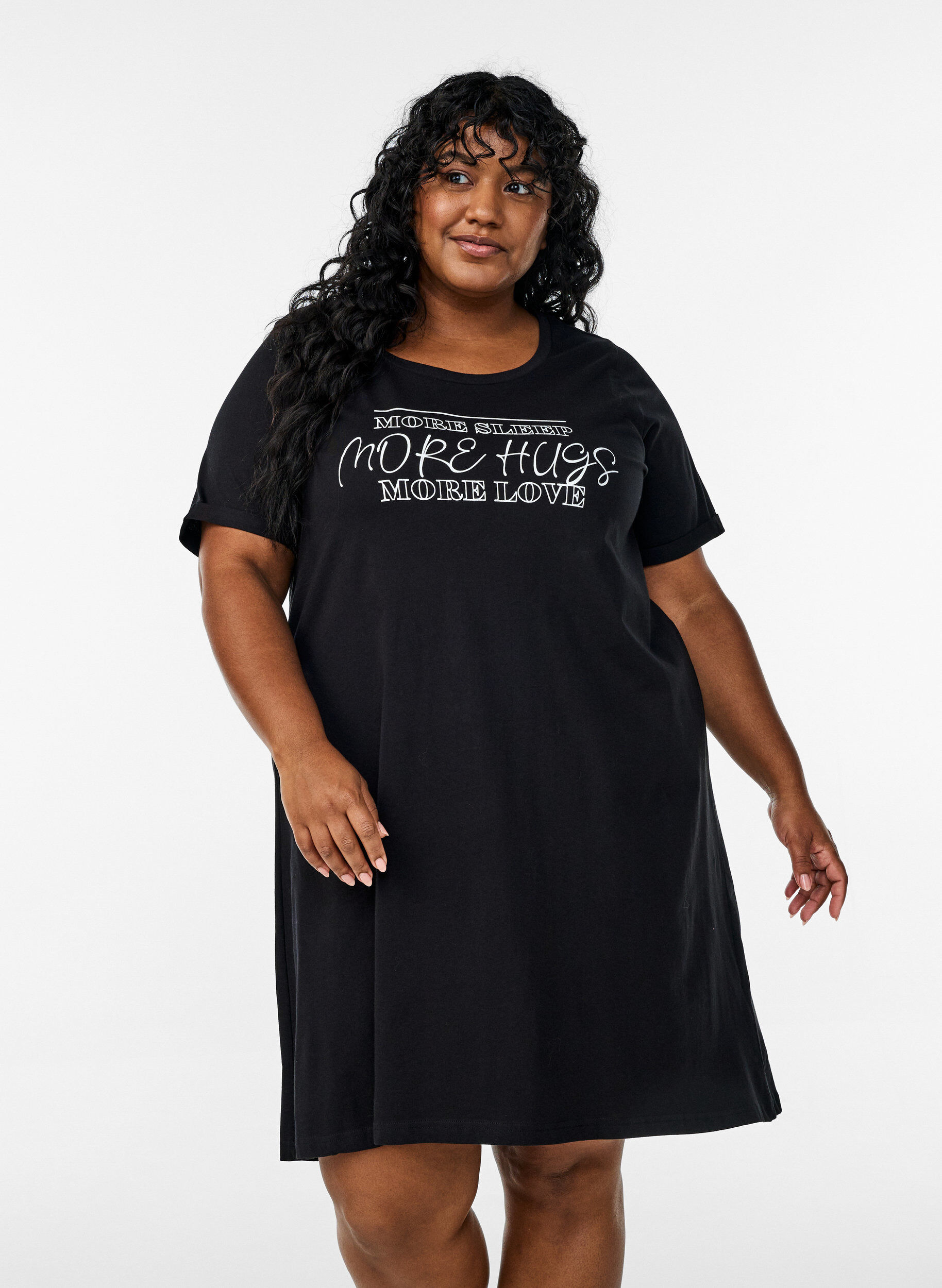 ZizziNachthemd aus Bio-Baumwolle mit V-Ausschnitt, , Model image number 0