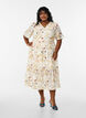 Gebl&uuml;mtes Midi-Kleid in A-Linienform, Beige, Model image number 0