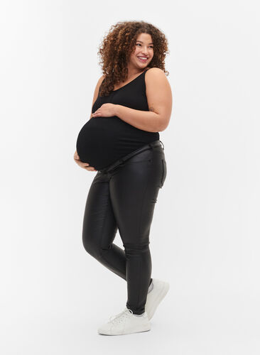 Schwangerschaftshosen mit Beschichtung, Black, Model image number 0