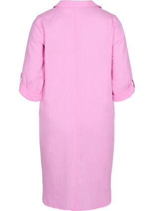 Kleid mit V-Ausschnitt und Kragen, Begonia Pink, Packshot image number 1