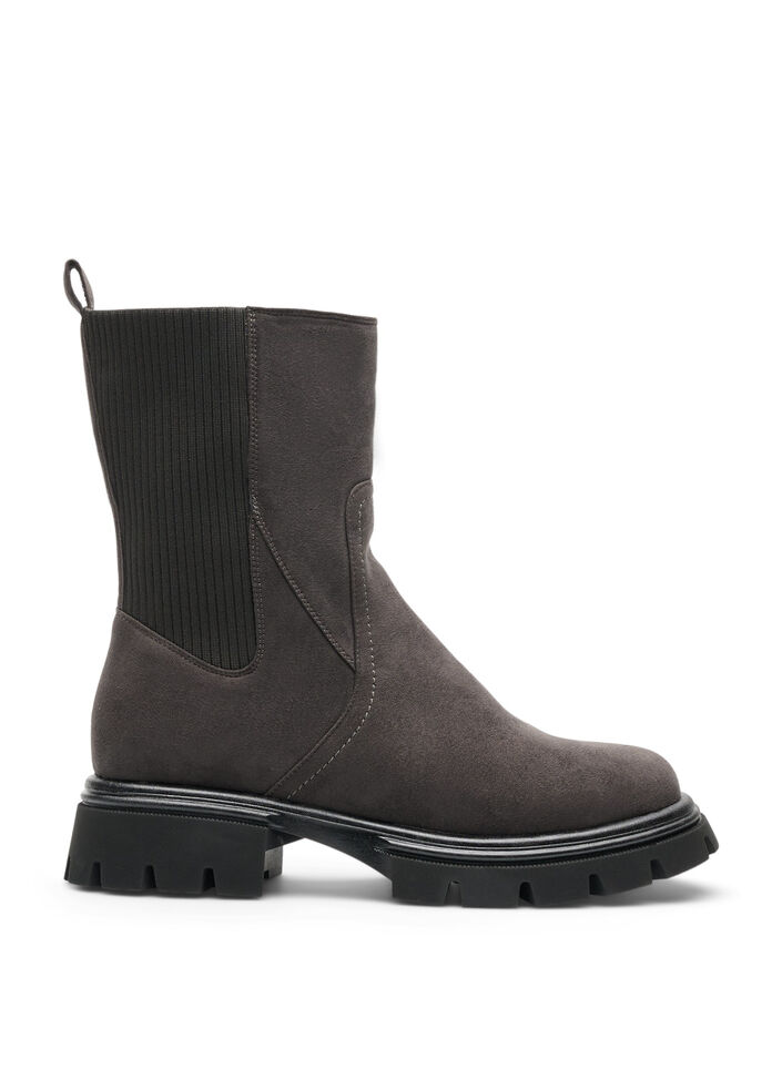 Chunky-Stiefel aus Kunstwildleder, Braun, Packshot image number 0