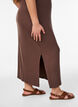 &Auml;rmelloses geripptes Kleid aus Viskose, Braun, Model image number 2