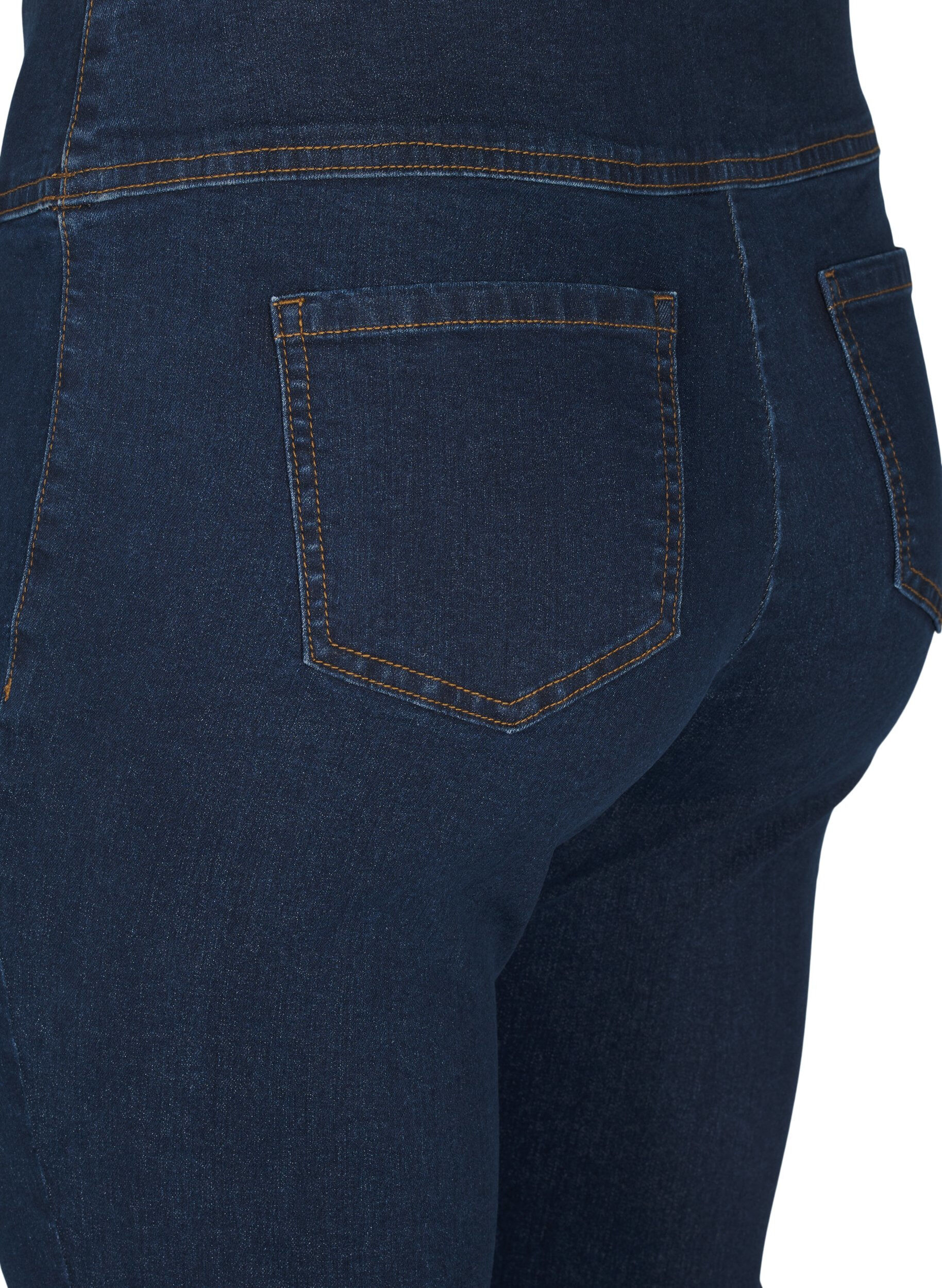 ZizziElastische Jeggings mit hoher Taille, Blau, Packshot image number 3