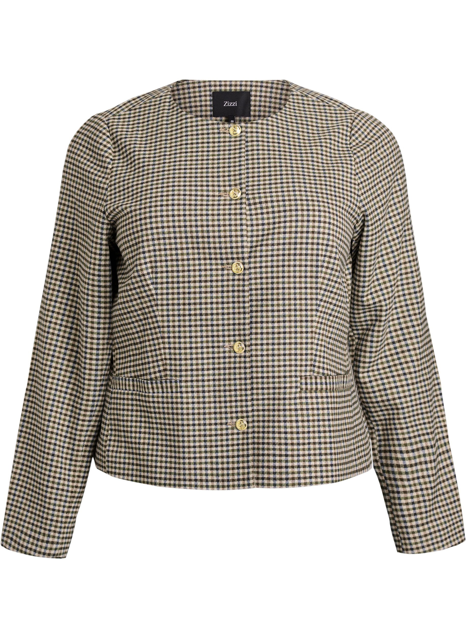 Kurze Jacke mit goldfarbenen Kn&ouml;pfen