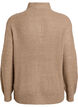 Strickpullover mit hohem Kragen und Rei&szlig;verschluss, Braun, Packshot image number 1