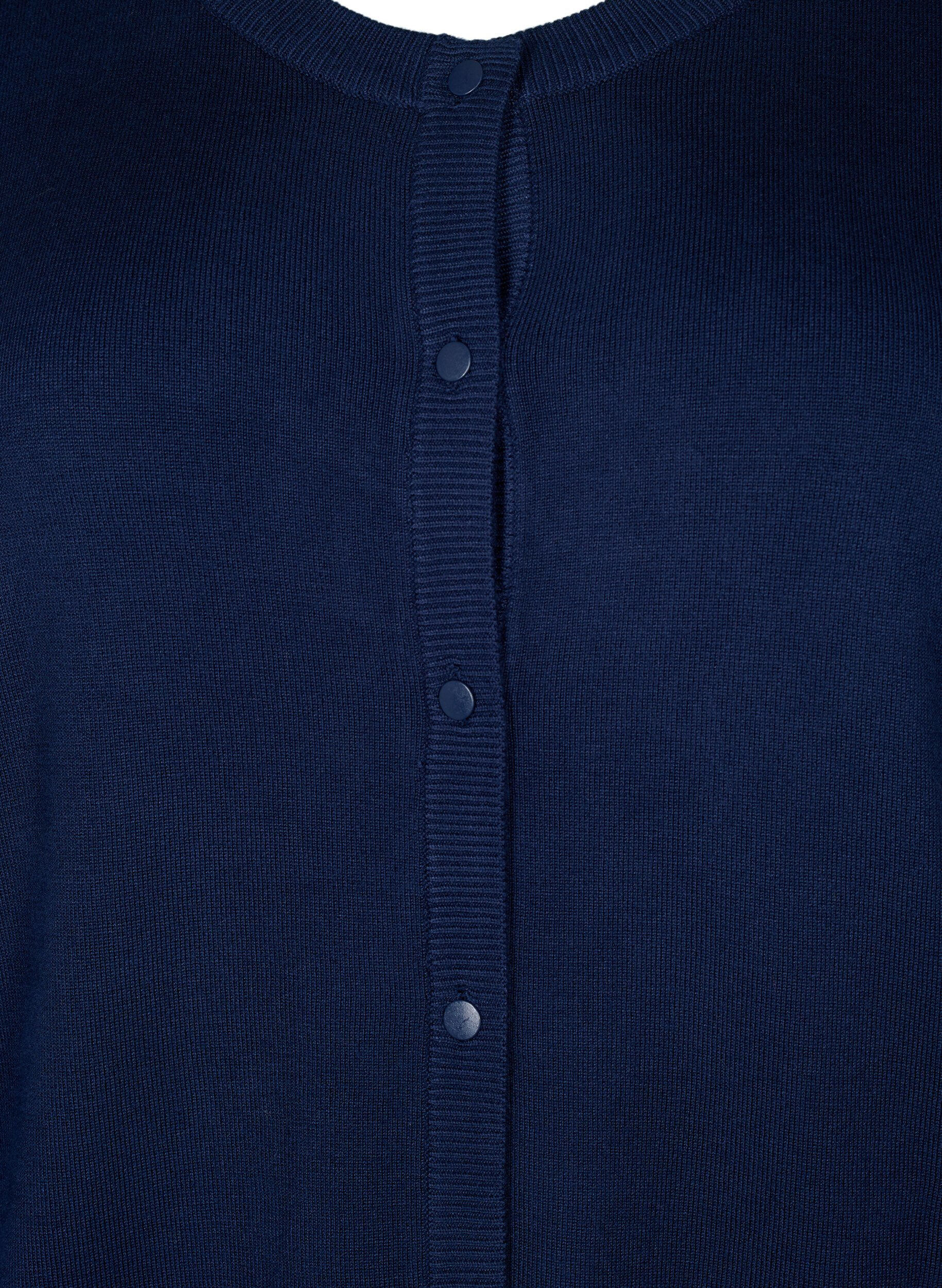 ZizziViskose-Strickjacke mit Kn&ouml;pfen, Navy Blazer, Packshot image number 2