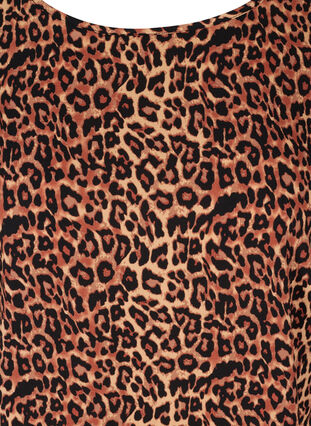 Kurzarmige Tunika mit Leoparden-Print, Leopard AOP, Packshot image number 2