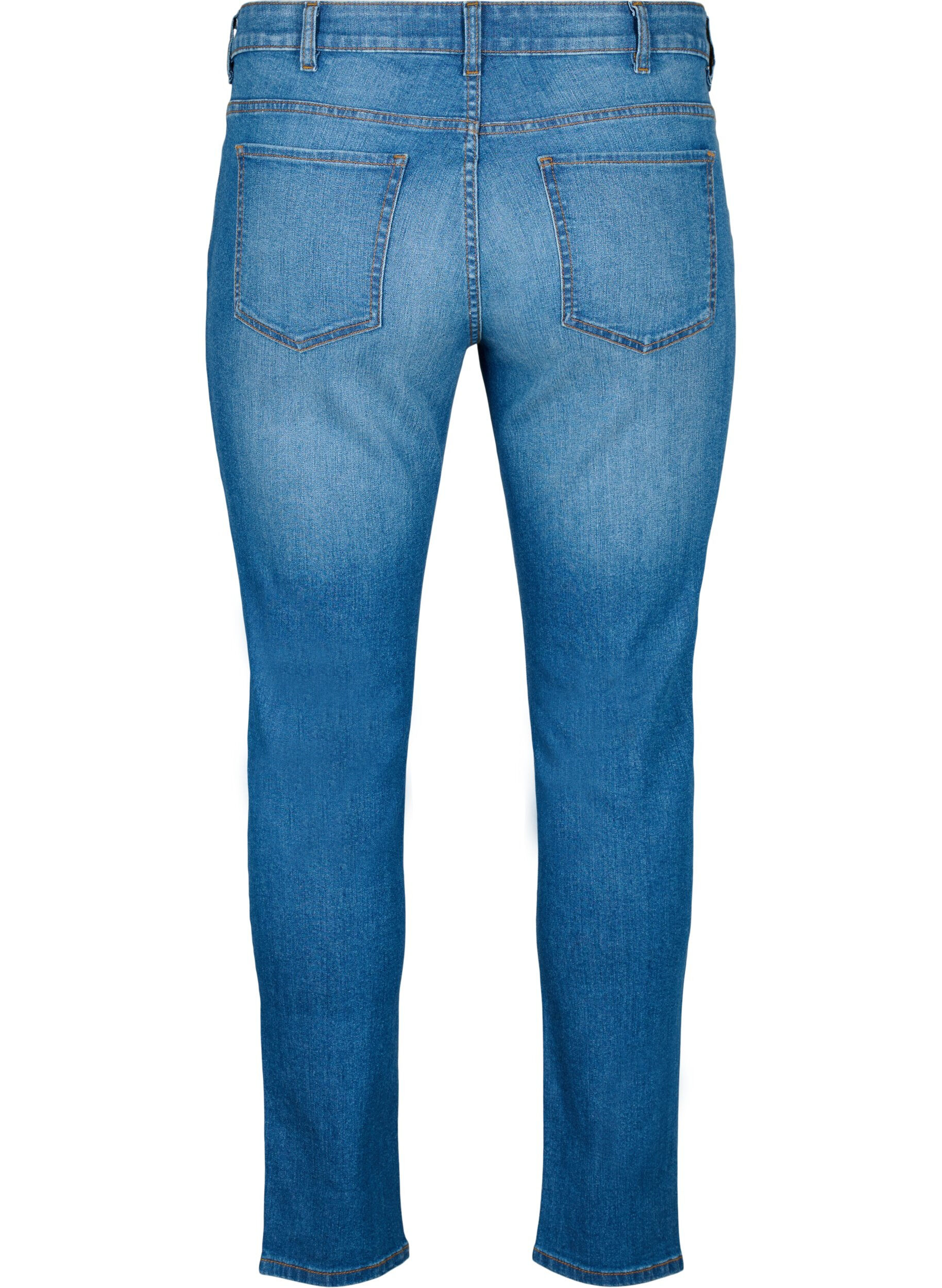 ZizziEmily Jeans mit regul&auml;rer Taille und schlankem Schnitt, Blue denim, Packshot image number 1