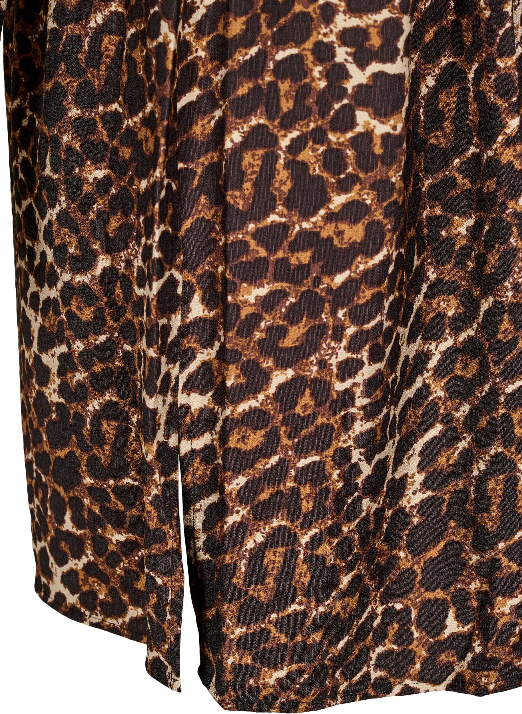 ZizziHemdblusenkleid mit Bindeg&uuml;rtel und langen &Auml;rmeln, Braun, Packshot image number 3