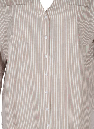 Gestreifte Hemdbluse aus 100% Baumwolle, Quail Stripe, Packshot image number 2