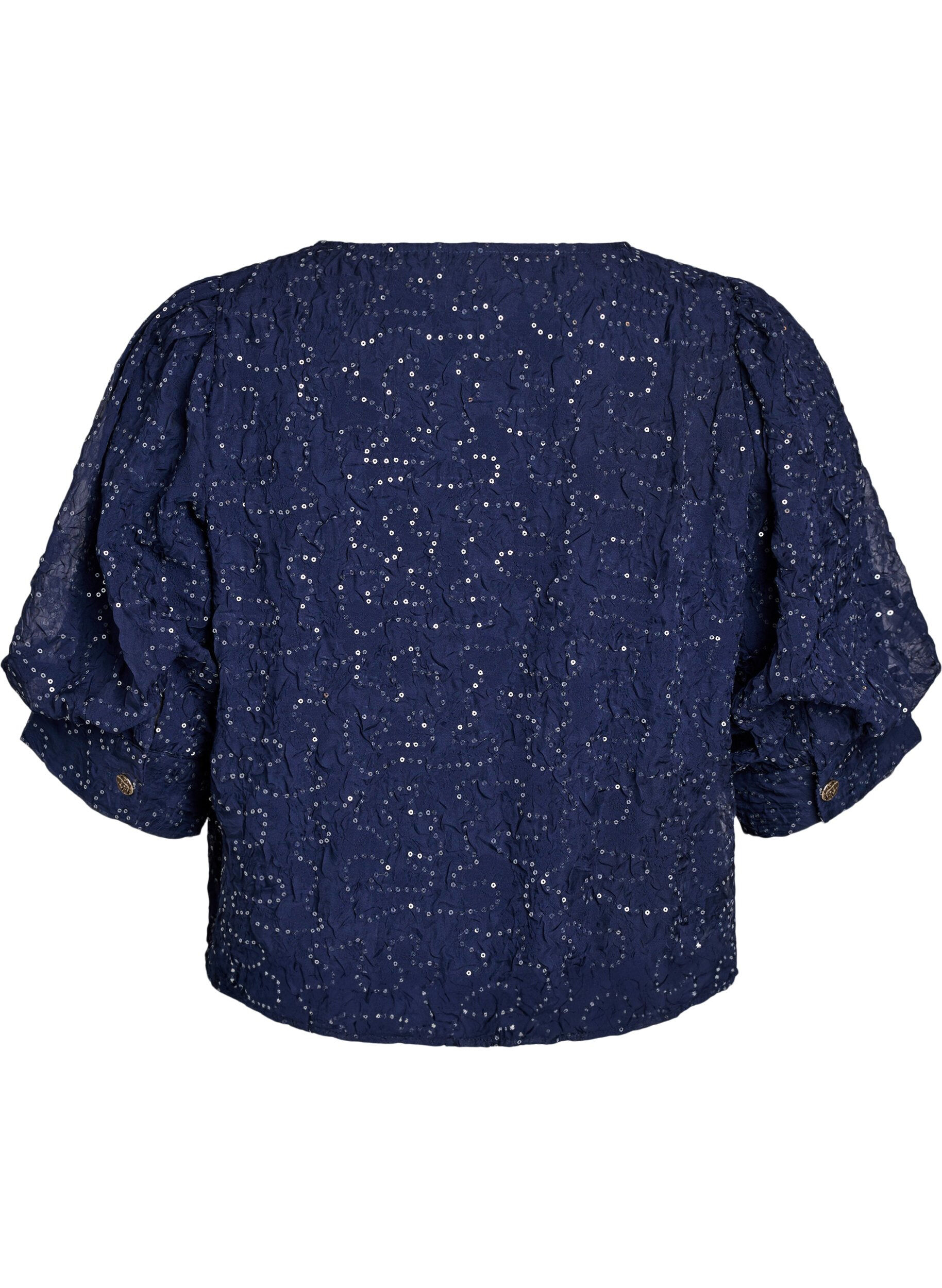 ZizziPartybluse mit Pailletten und halblangen &Auml;rmeln, Blau, Packshot image number 1