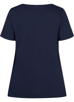 Kurzarm T-Shirt aus Baumwolle mit A-Linie, Night Sky Silv Heart, Packshot image number 1