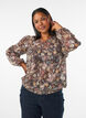 Bluse mit Blumenmuster und Ballon&auml;rmeln, Braun, Model image number 0