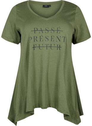 Baumwoll-T-Shirt mit kurzen Ärmeln, Thyme PRESENT, Packshot image number 0