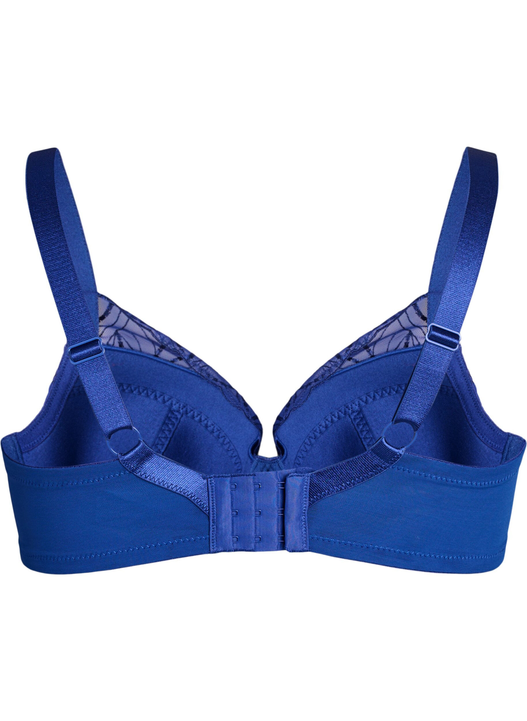 ZizziBH mit gepolsterten Cups und besticktem Mesh, Blau, Packshot image number 1